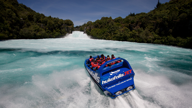 Hukafalls jet taupo jet boating thrills waterfall